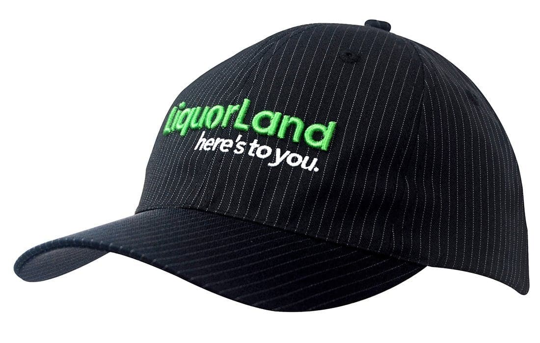 Heavy Cotton Woven Pinstripe Structured Low Profile Cap