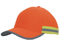 Hi Vis Safety Cap with Reflective Tape and Pre-Curved Peak thumbnail 2