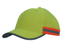 Hi Vis Safety Cap with Reflective Tape and Pre-Curved Peak thumbnail 1