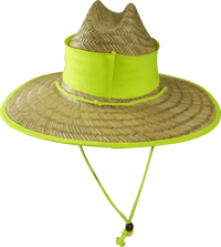 Natural Wide Brim Straw Hats with Adjustable Fit thumbnail 43 hi vis natural straw hats - madhats.com.au