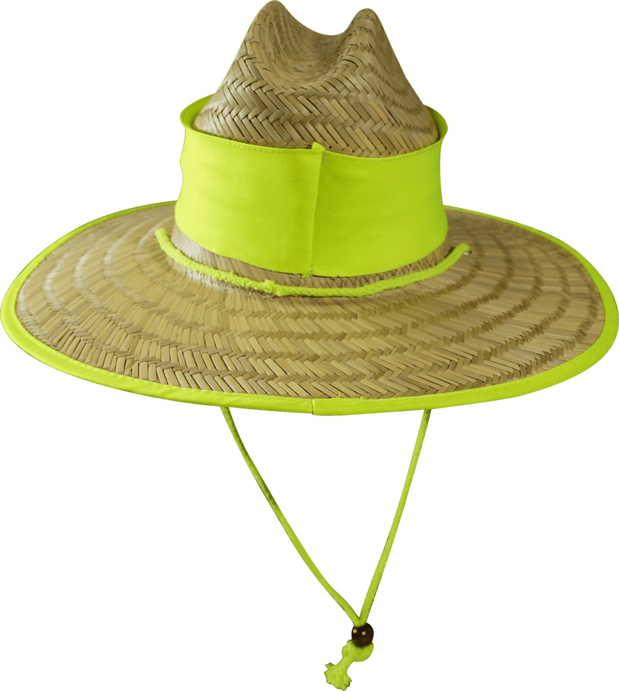 Hi Vis Natural Straw Hats - madhats.com.au