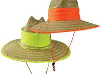Natural Wide Brim Straw Hats with Adjustable Fit thumbnail 42 hi vis natural straw hats - madhats.com.au