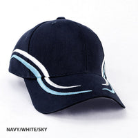 Langdon Structured 6-Panel Cap with Pre-Curved Peak thumbnail 4 langdon cap - madhats.com.au