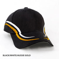 Langdon Structured 6-Panel Cap with Pre-Curved Peak thumbnail 3 langdon cap - madhats.com.au