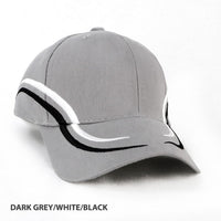 Langdon Structured 6-Panel Cap with Pre-Curved Peak thumbnail 2 langdon cap - madhats.com.au