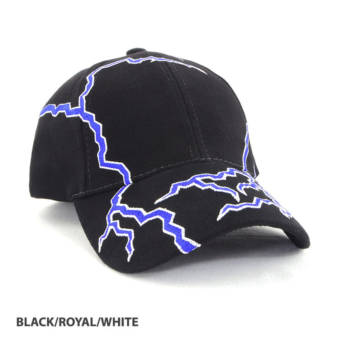 Lightning Embroidered Structured 6-Panel Cap with Hook & Loop