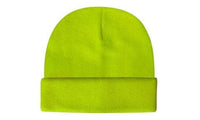 Luminescent Safety Acrylic Beanie in Fluro Green & Orange thumbnail 1