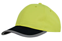 Luminescent Safety Cap with Reflective Trim in Orange & Green thumbnail 2