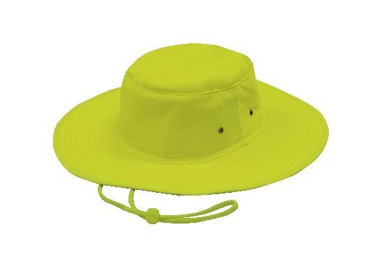 Luminescent Wide Brim Safety Hat with Adjustable Chin Strap