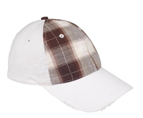 Mega Flex Low Profile Plaid Cotton Fitted Cap - madhats.com.au
