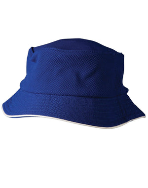 Pique mesh with sandwich trim bucket hat - madhats.com.au