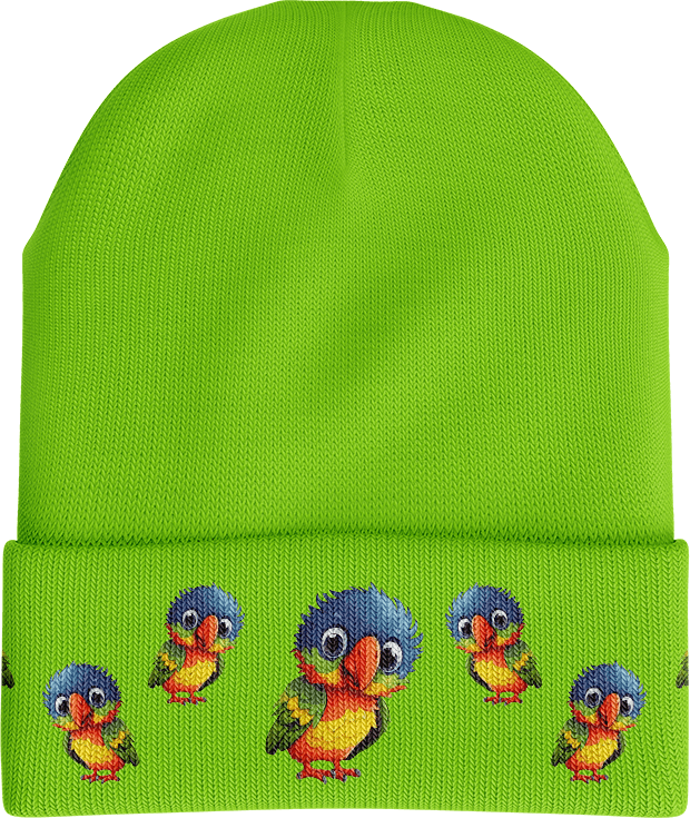 Rainbow Lorikeet Insulated Beanie with Reflective Stripe