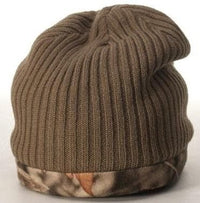 Reversible Knit Fleece Cap with Camo Design thumbnail 2