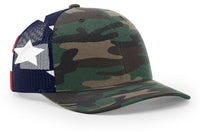 Richardson 6 Panel Trucker Cap with Printed Stars & Stripes Mesh Back thumbnail 2