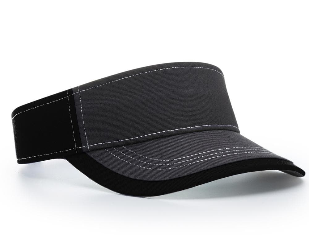 Richardson Charcoal Sun Visor with Contrast Stitching