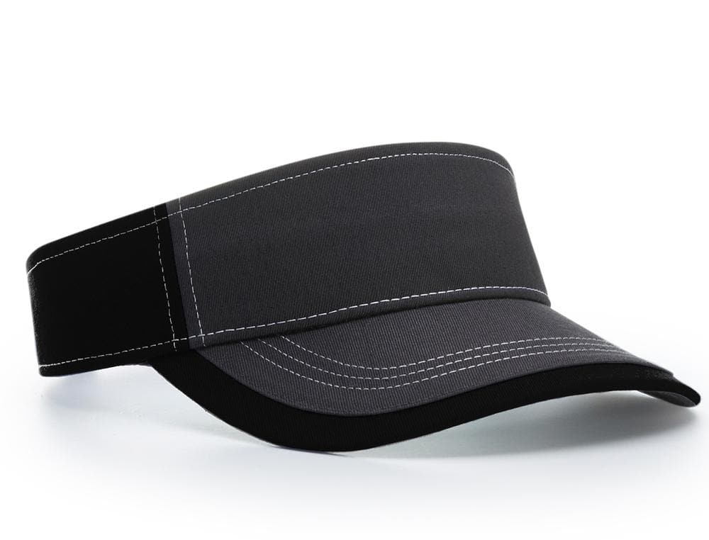 
            
                Load image into Gallery viewer, Richardson Charcoal Front With Contrast Stitching Sun Visor - madhats.com.au
            
        