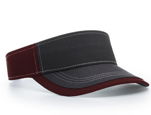 
            
                Load image into Gallery viewer, Richardson Charcoal Front With Contrast Stitching Sun Visor - madhats.com.au
            
        