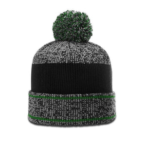 Richardson Heathered Pom Beanie W/ Cuff - madhats.com.au