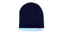 Roll Down Two-Tone Acrylic Beanie with Bold Colour Combinations thumbnail 5