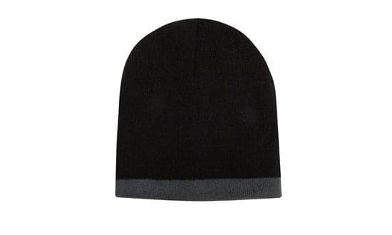 Roll Down Two-Tone Acrylic Beanie with Bold Colour Combinations