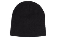 Rolled Down Acrylic Beanie - Classic Winter Toque in Black & Navy thumbnail 1