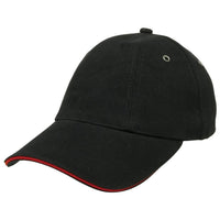 Rotated Sandwich Peak Structured Cotton Cap with Gunmetal Details thumbnail 1 rotated sandwich peak cap - madhats.com.au
