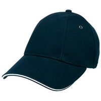 Rotated Sandwich Peak Structured Cotton Cap with Gunmetal Details thumbnail 3 rotated sandwich peak cap - madhats.com.au