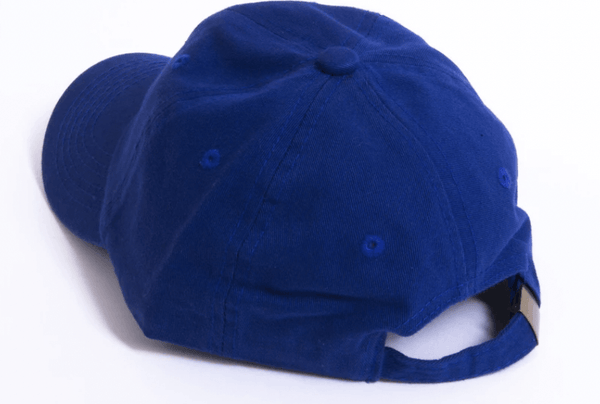 royal blue unstructured caps 5 panel with metal buckle - madhats.com.au