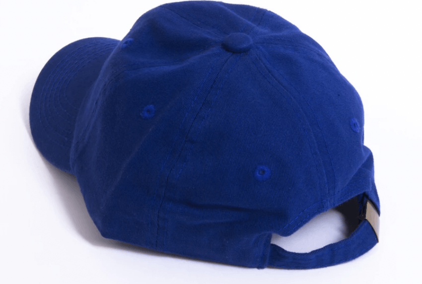 royal blue unstructured caps 5 panel with metal buckle - madhats.com.au