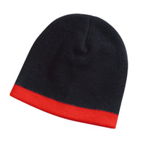 Classic Skull Beanie with Contrast Trim - Acrylic Knit Hat thumbnail 4 skull beanie - madhats.com.au