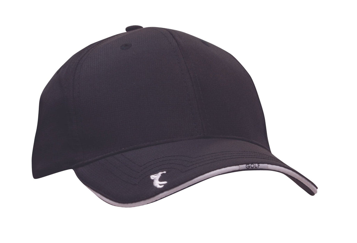 Sports Ripstop Cap with Pre-Curved Peak and Embroidery