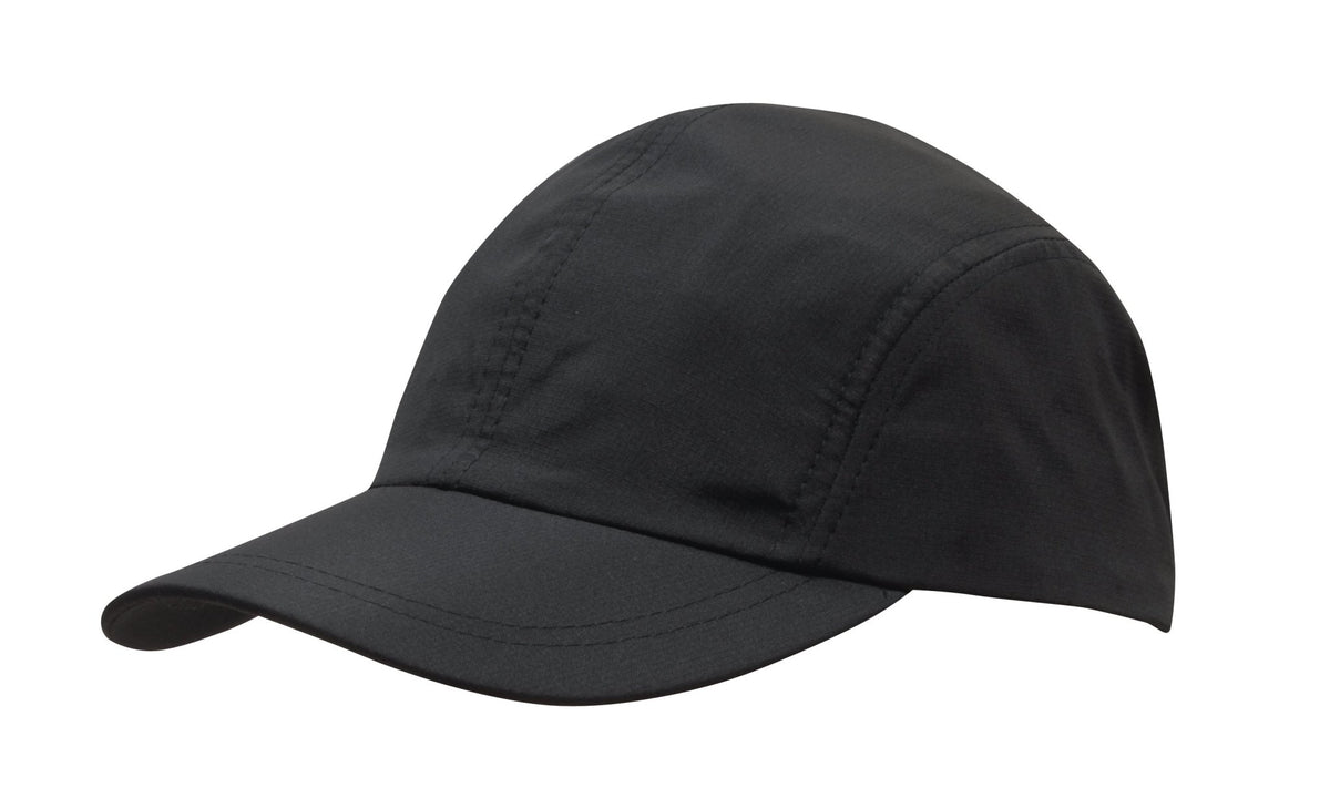Sports Ripstop Cap with Towelling Sweatband and Pre-Curved Peak