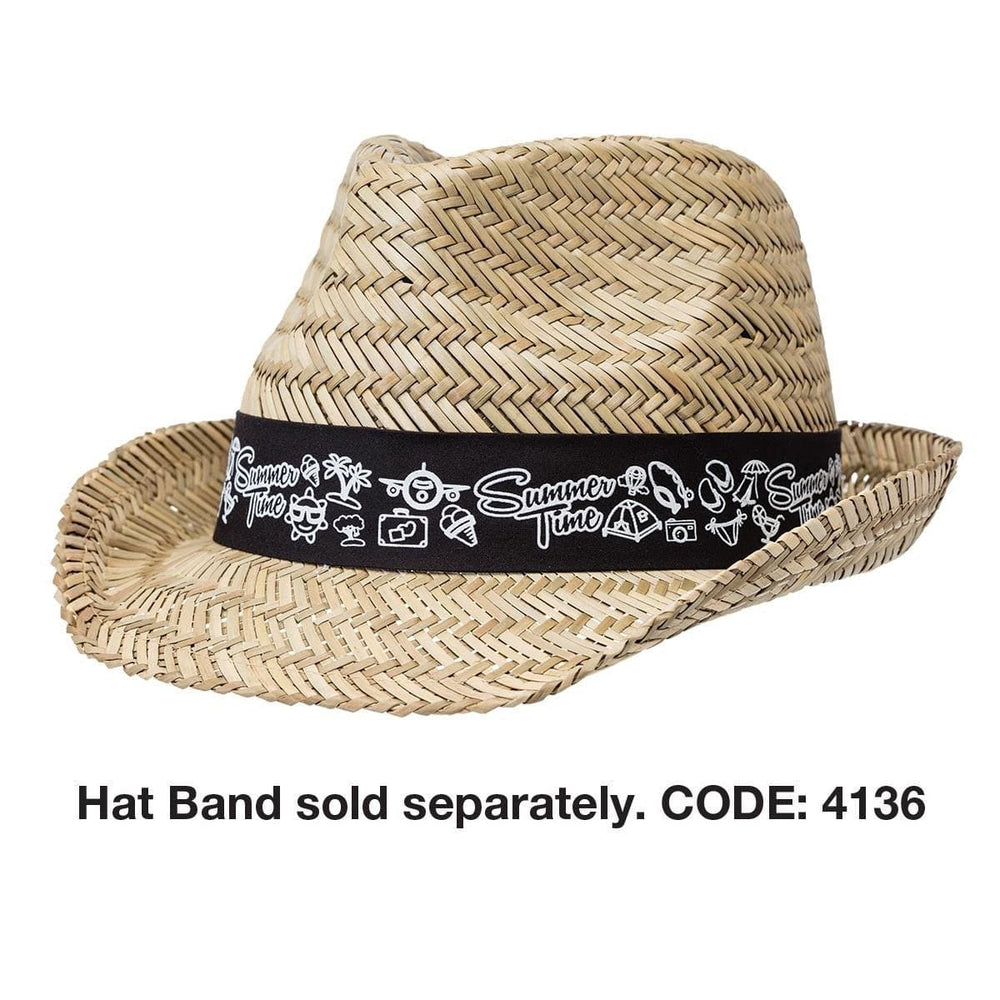 Straw Fedora Printed hats - madhats.com.au