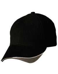 The Edge Two-Tone Heavy Brushed Sandwich Peak Cap thumbnail 2 the edge, two tone heavy brushed sandwich peak - madhats.com.au