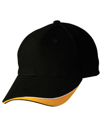The Edge Two-Tone Heavy Brushed Sandwich Peak Cap thumbnail 1 the edge, two tone heavy brushed sandwich peak - madhats.com.au