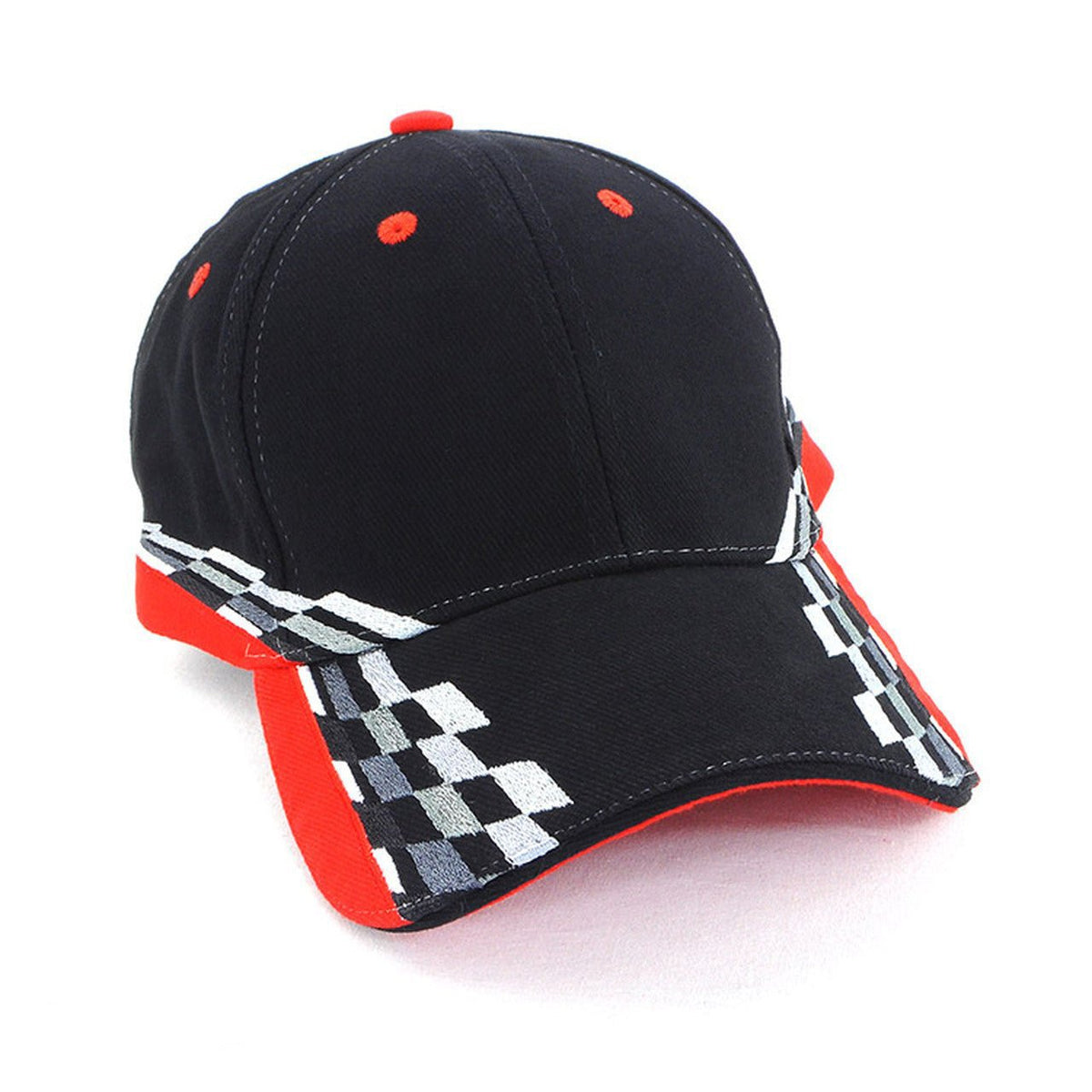 Torino Structured 6-Panel Cap with Racing Embroidery and Sandwich Peak
