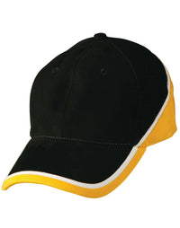 Tri-color Heavy Brushed Cotton Baseball Cap with Adjustable Strap thumbnail 2 tri-color sue heavy brushed cotton cap - madhats.com.au