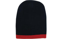 Two Tone Cable Knit Beanie Toque with Premium Dual Colors thumbnail 7 two tone cable knit beanie - toque - madhats.com.au