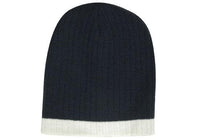 Two Tone Cable Knit Beanie Toque with Premium Dual Colors thumbnail 1 two tone cable knit beanie - toque - madhats.com.au