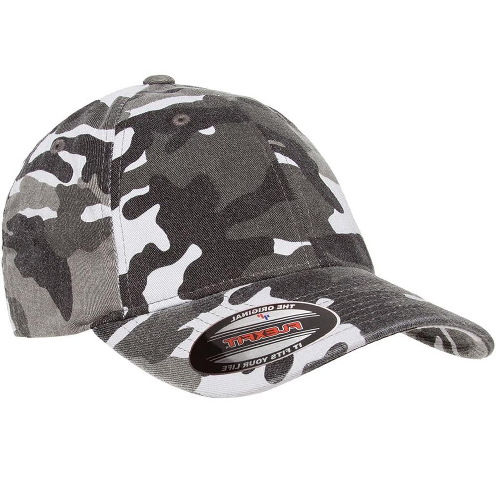 Yupoong Flexfit Garment Washed Silver Camo Cap