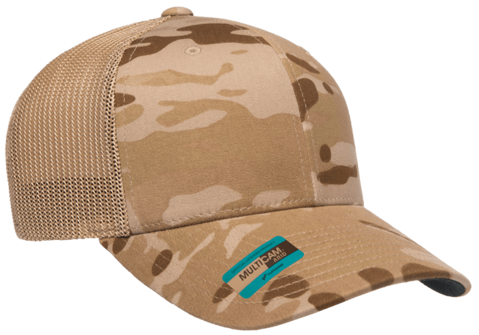 Yupoong Flexfit MultiCam Cotton Camo Trucker Mesh - madhats.com.au