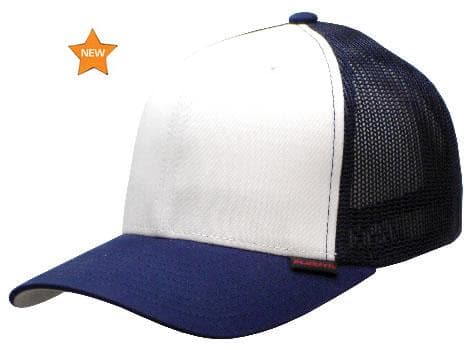 Yupoong Flexfit White Front Cotton Twill Mesh Cap